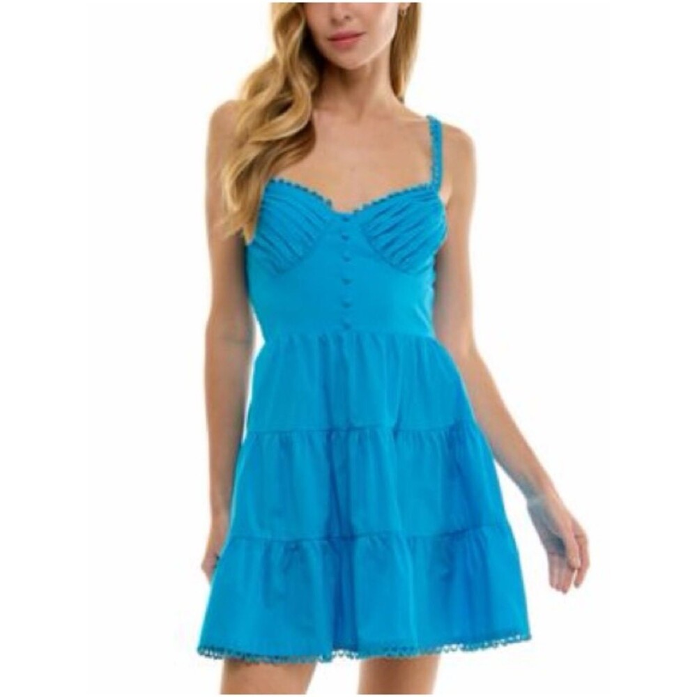 City Studios Bright Blue Tiered Mini Dress 💙✨